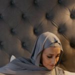 Bed - Woman in White Hijab Lying on Bed