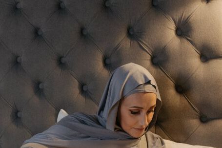 Bed - Woman in White Hijab Lying on Bed