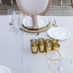 Dining Set - Table Settings with White Table Cloths