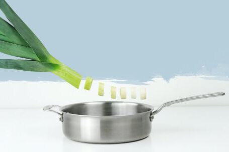 Cookware - Sliced Celery on Cooking Pan
