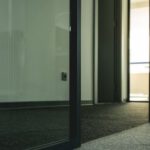 Carpet - Black Metal Framed Glass Door