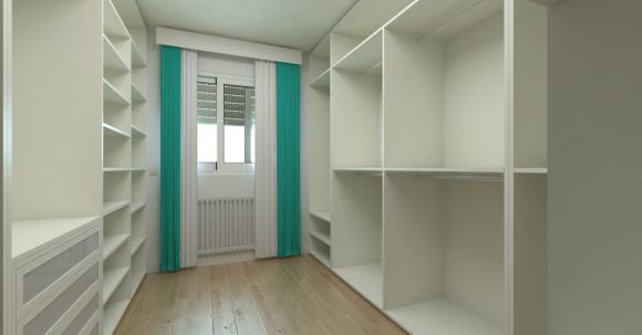 Wardrobe - White Wooden Shelf