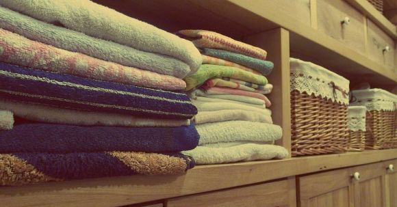 Wardrobe - Stack of Towels on Rack