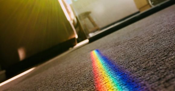 Carpet - Rainbow Color Patch on Area Rug