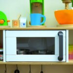 Kitchen Appliances - White Oven in Brown Wooden Rack