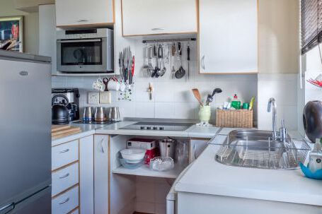 Kitchen Appliances - White Wooden Kitchen Cabinet